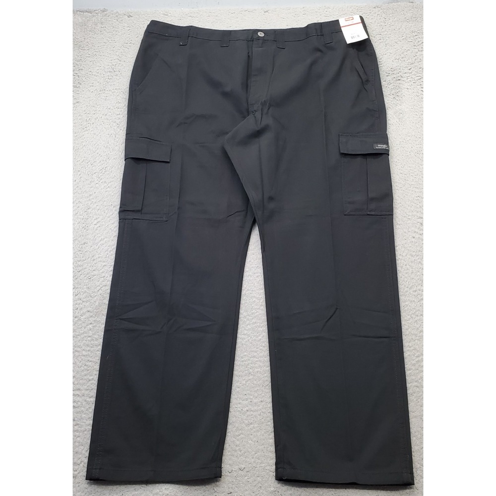 Wrangler Legacy Cargo Pants Mens 44x30 Black Twill Relaxed Tech Pocket 70LEWBL